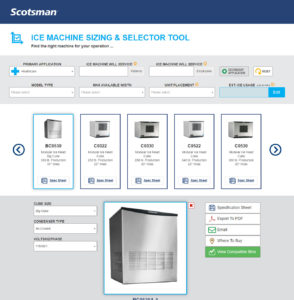 Scotsman Ice Machine Selector Tool